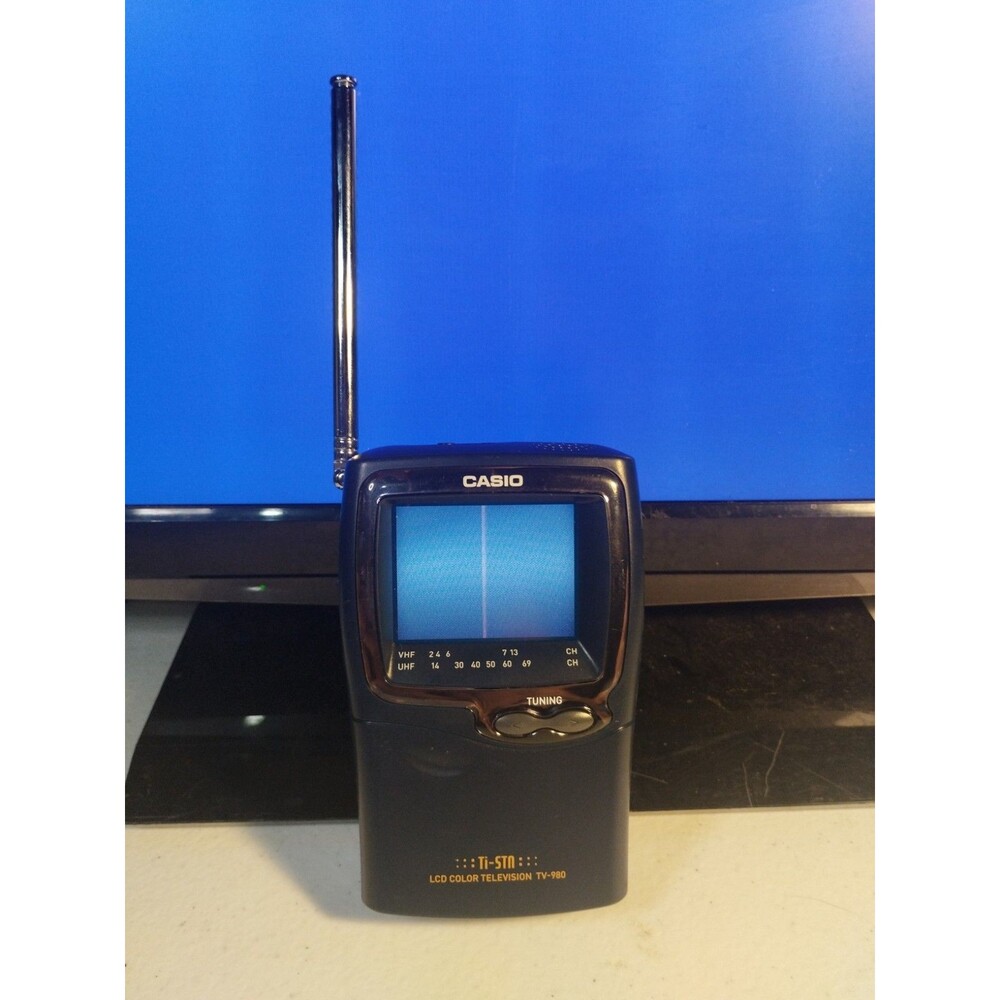 Casio Vintage Portable LCD TV Color Television TV-980 - Tested WORKS